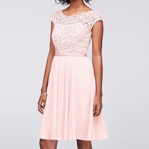 Blush pink lace dress